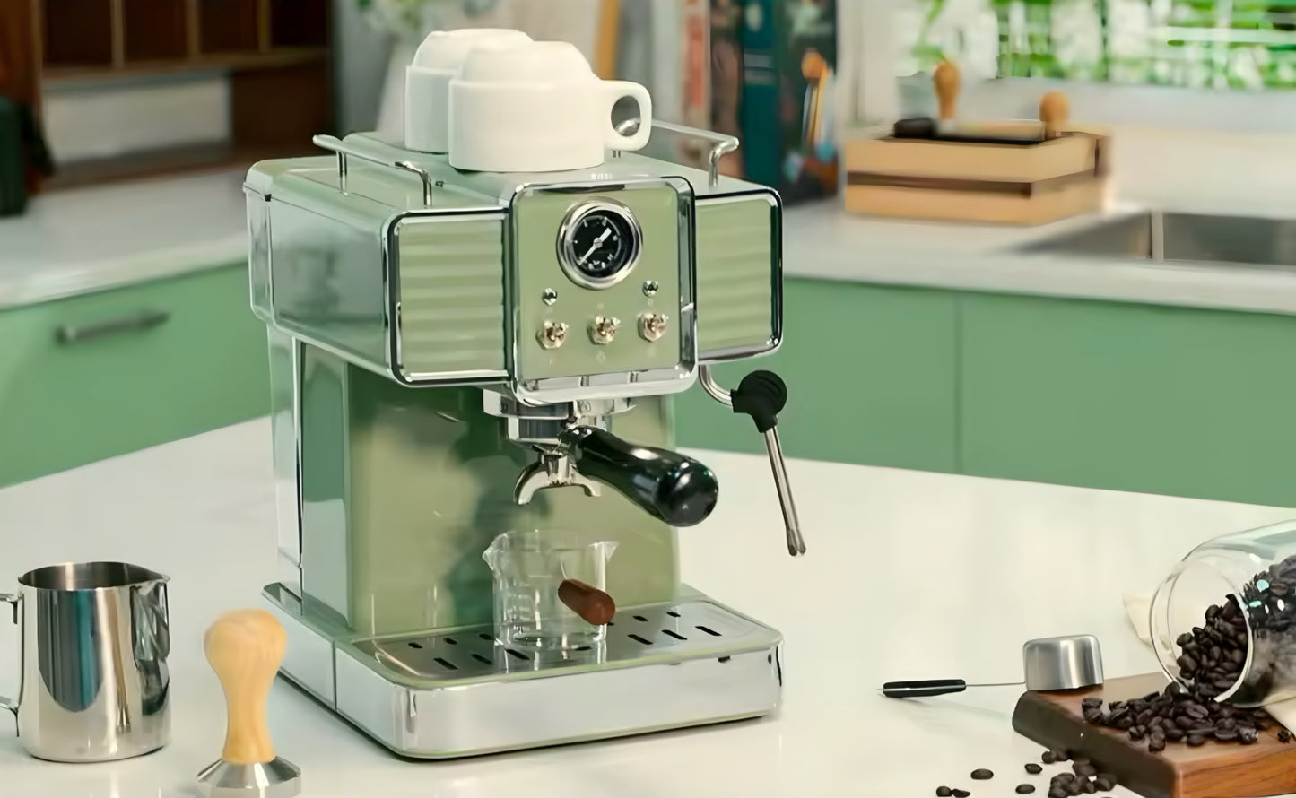 Italian Style Espresso Coffee Machine Milk Frother