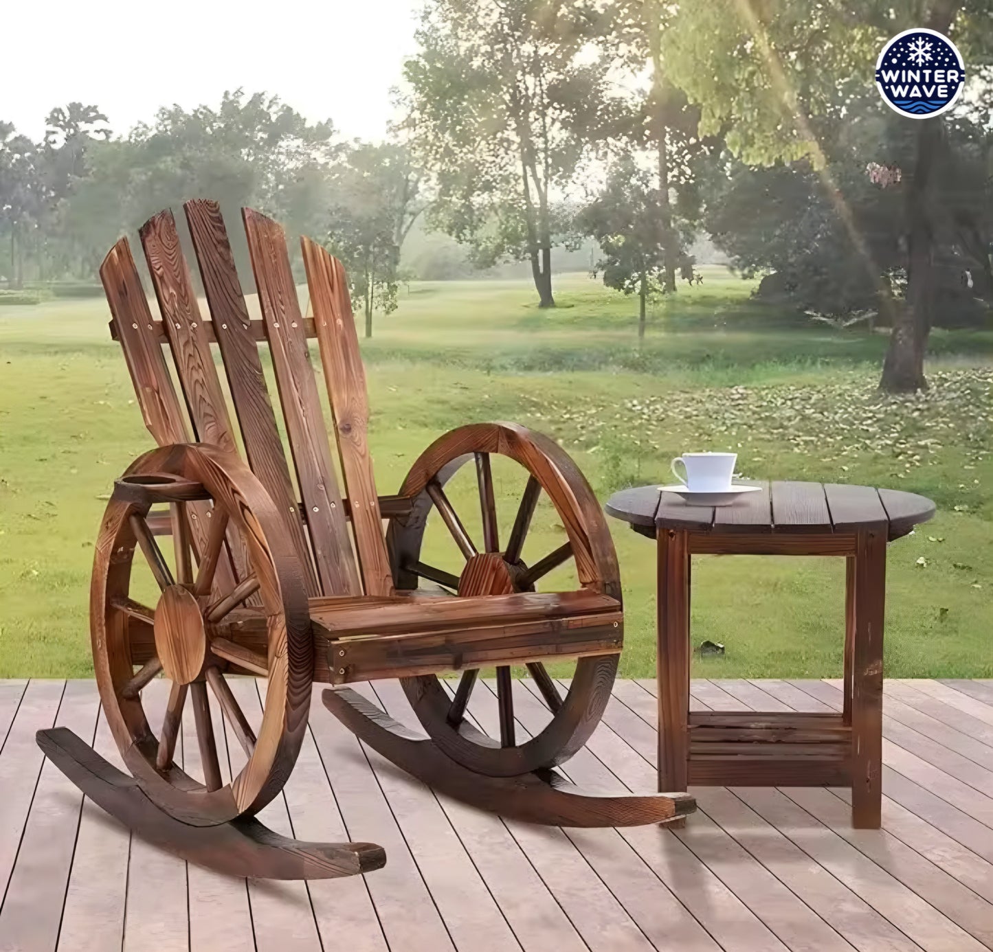 Outdoor Wooden Rocking Chairs 2 PCS