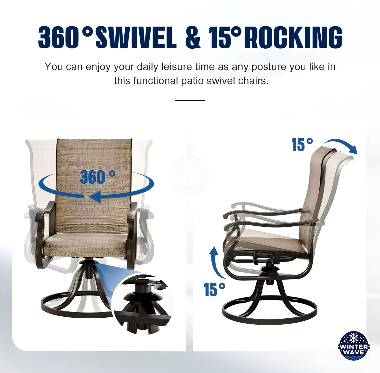 Outdoor Swivel & Rocking Chairs 4 PCS