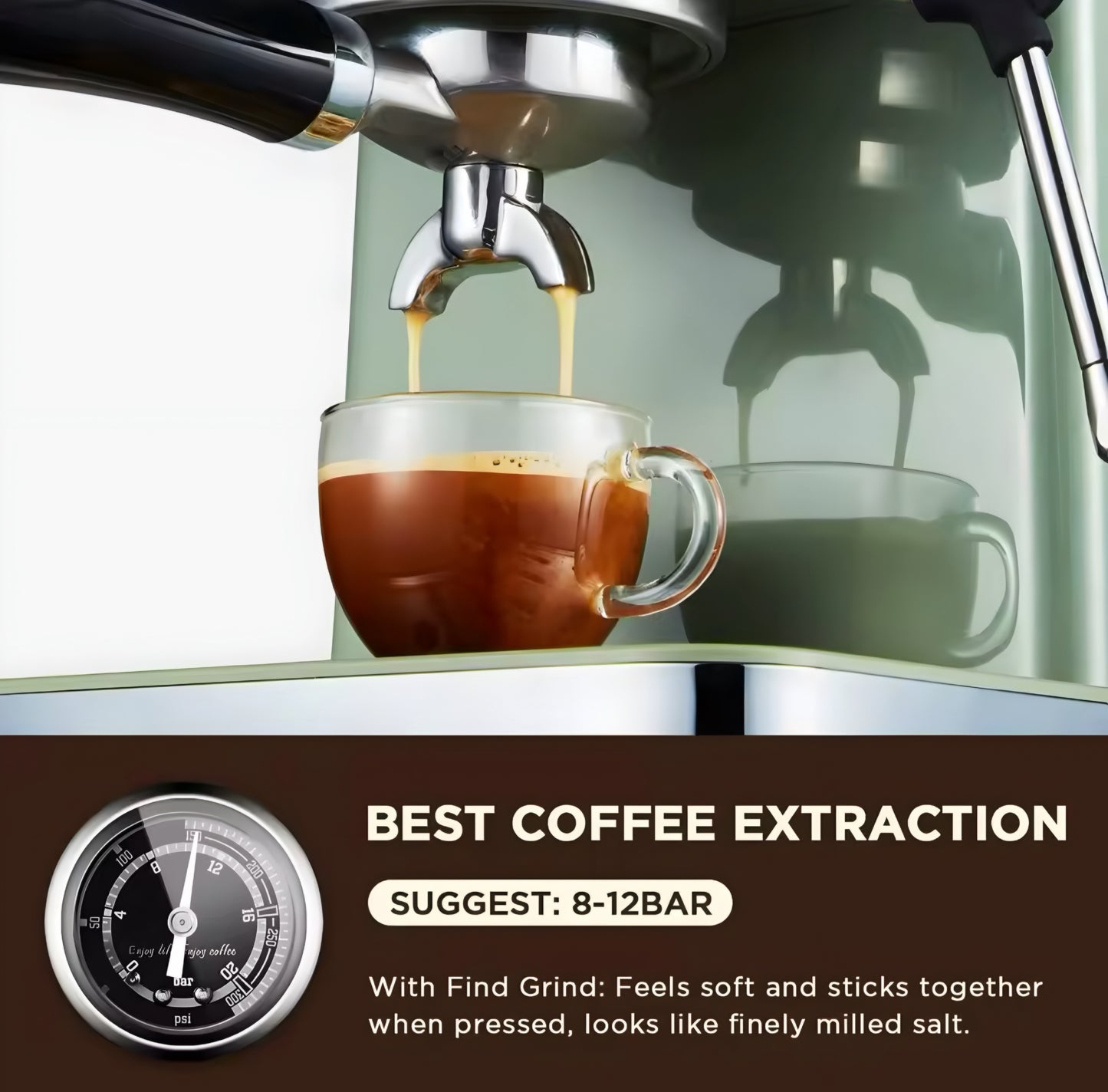 Italian Style Espresso Coffee Machine Milk Frother