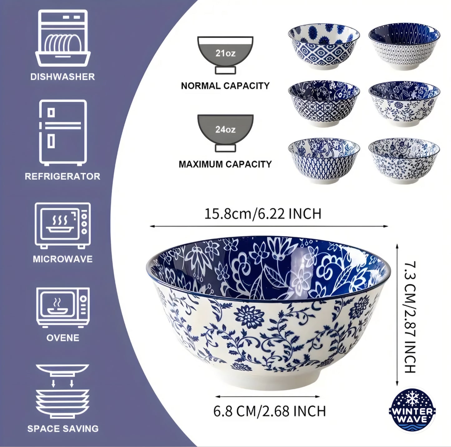 Vintage Ceramic Bowls 6 PCS