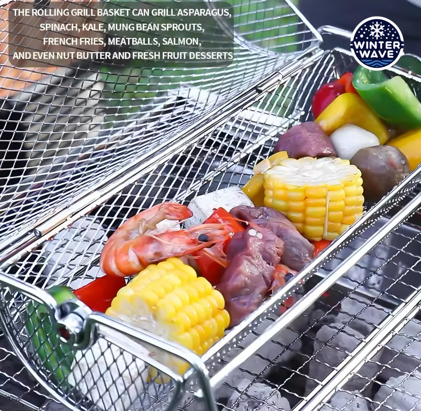Rolling BBQ Mesh Basket