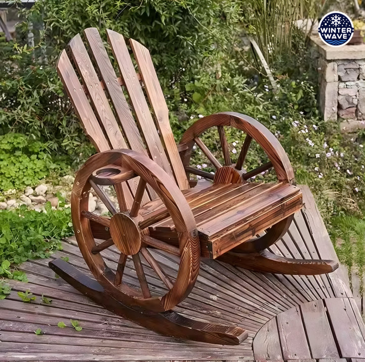 Outdoor Wooden Rocking Chairs 2 PCS