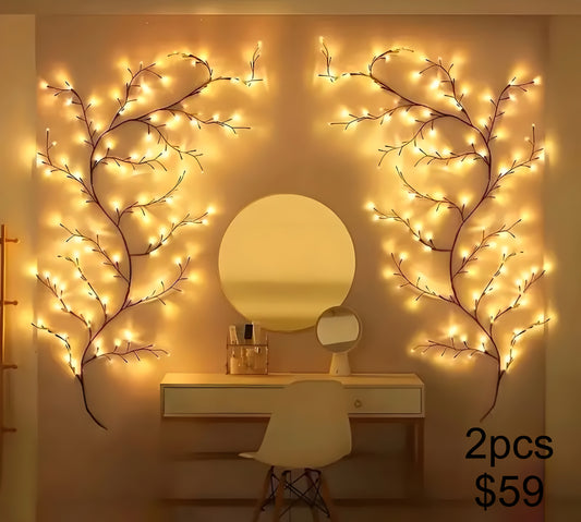 Christmas LED tree on the wall