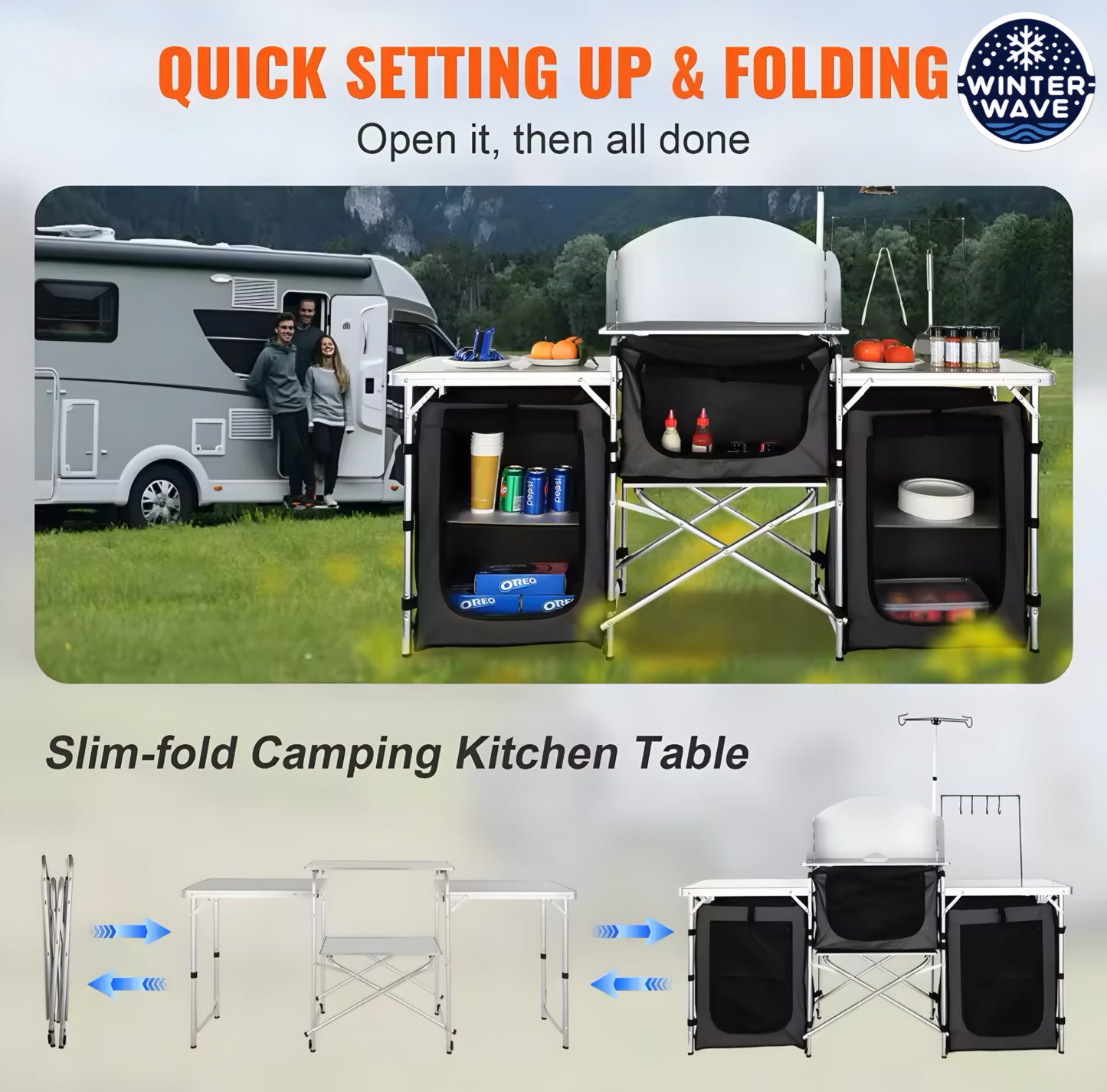 Outdoor Foldable Table Cabinet