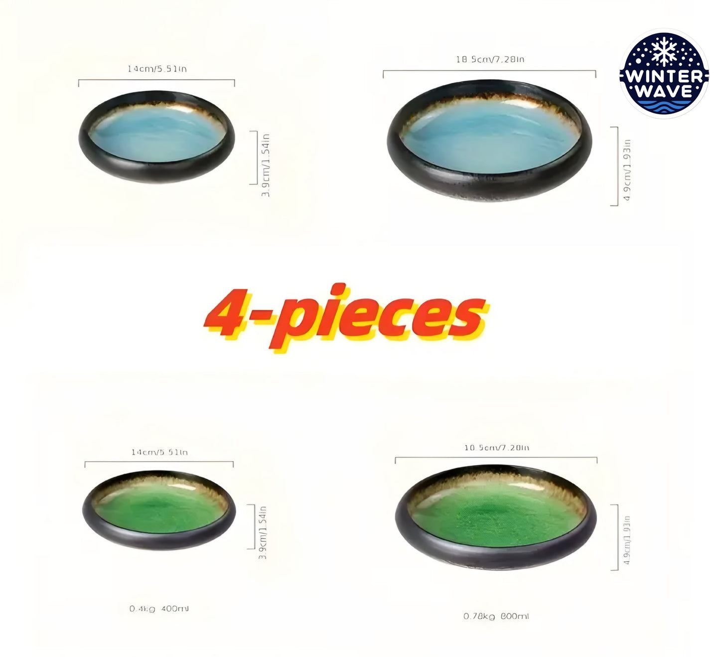 Porcelain Plates 4 PCS
