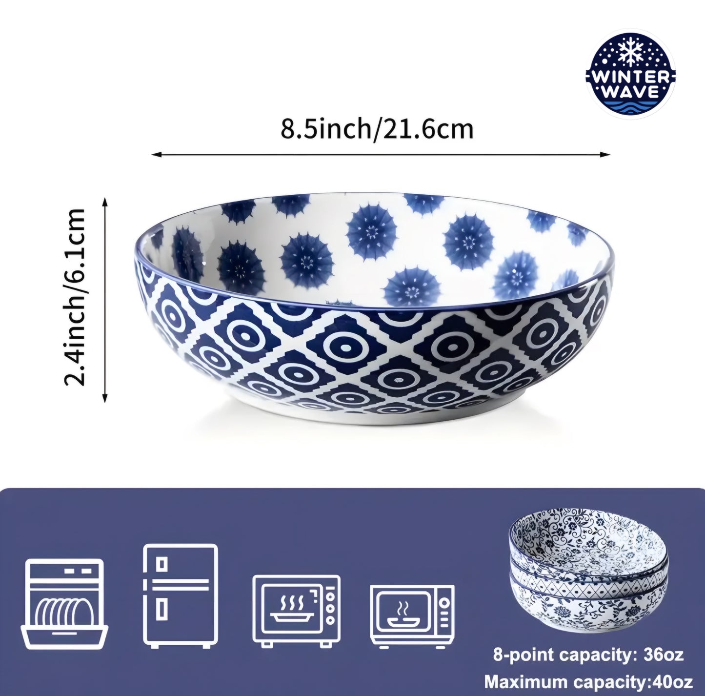 Soup Ceramic Bowls 4 PCS