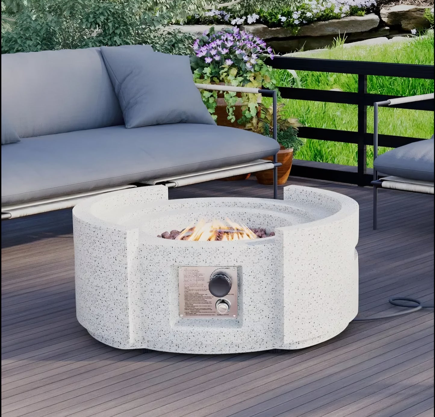 Fire Pit Waterfall Fountain