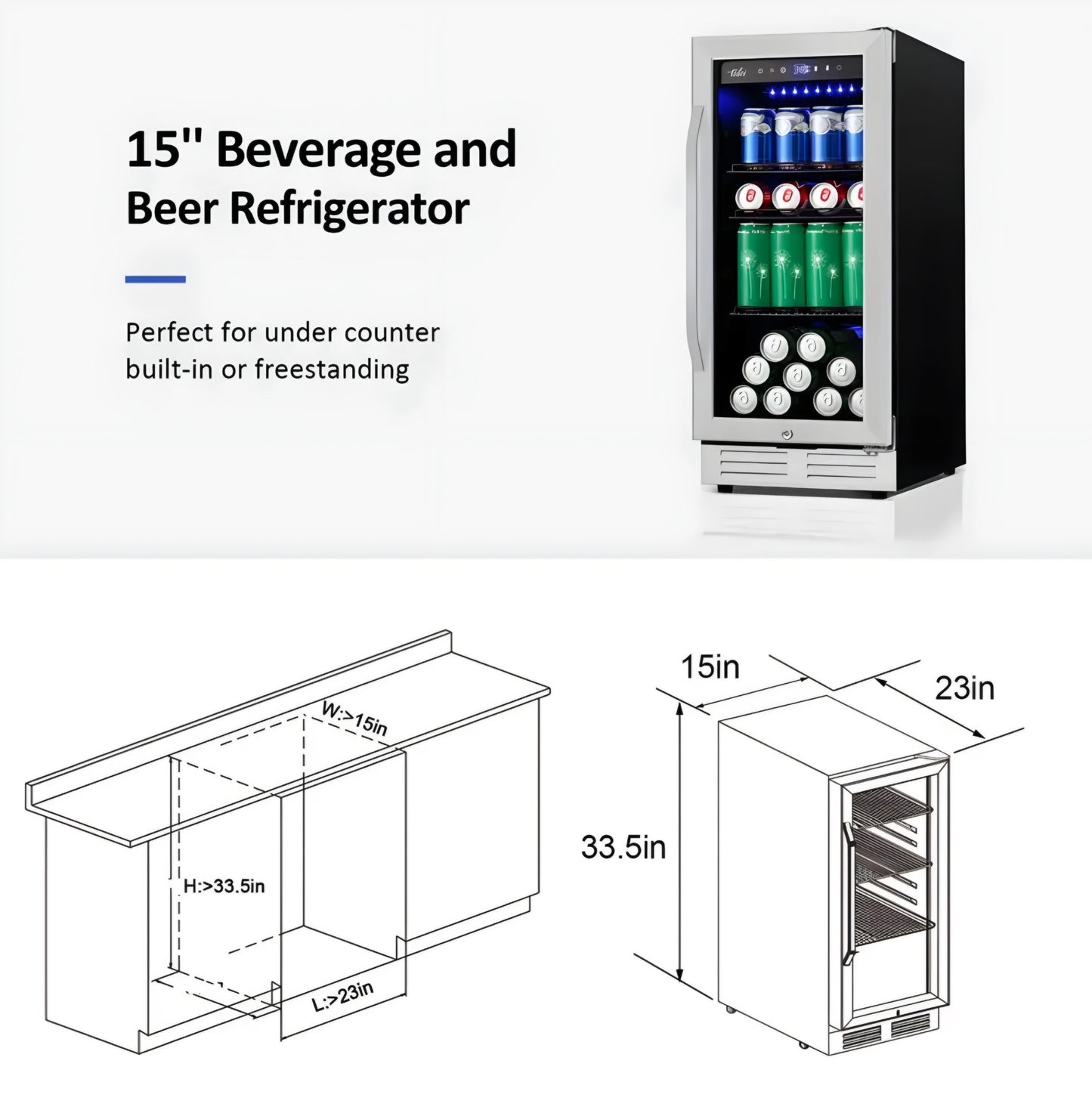 Freestanding Fridge Cooler Display