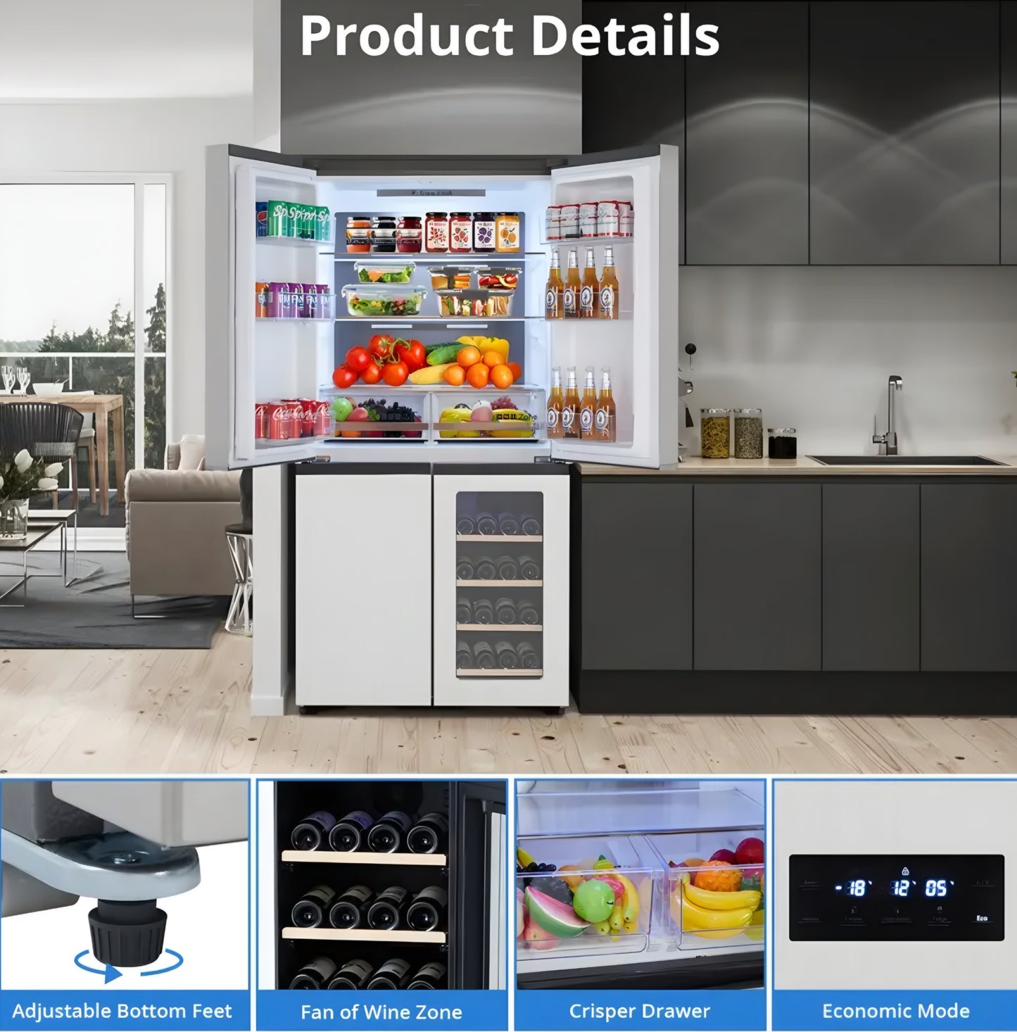 French Door Fridge Freezer Wine Cooler