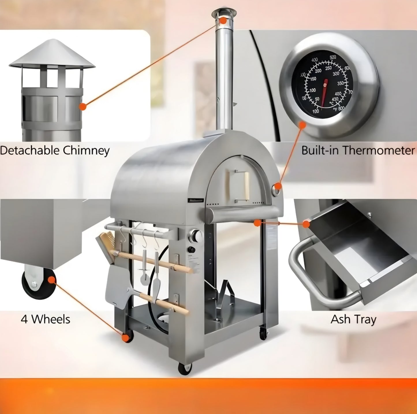Dual Fire & Propane Outside Pizza Oven