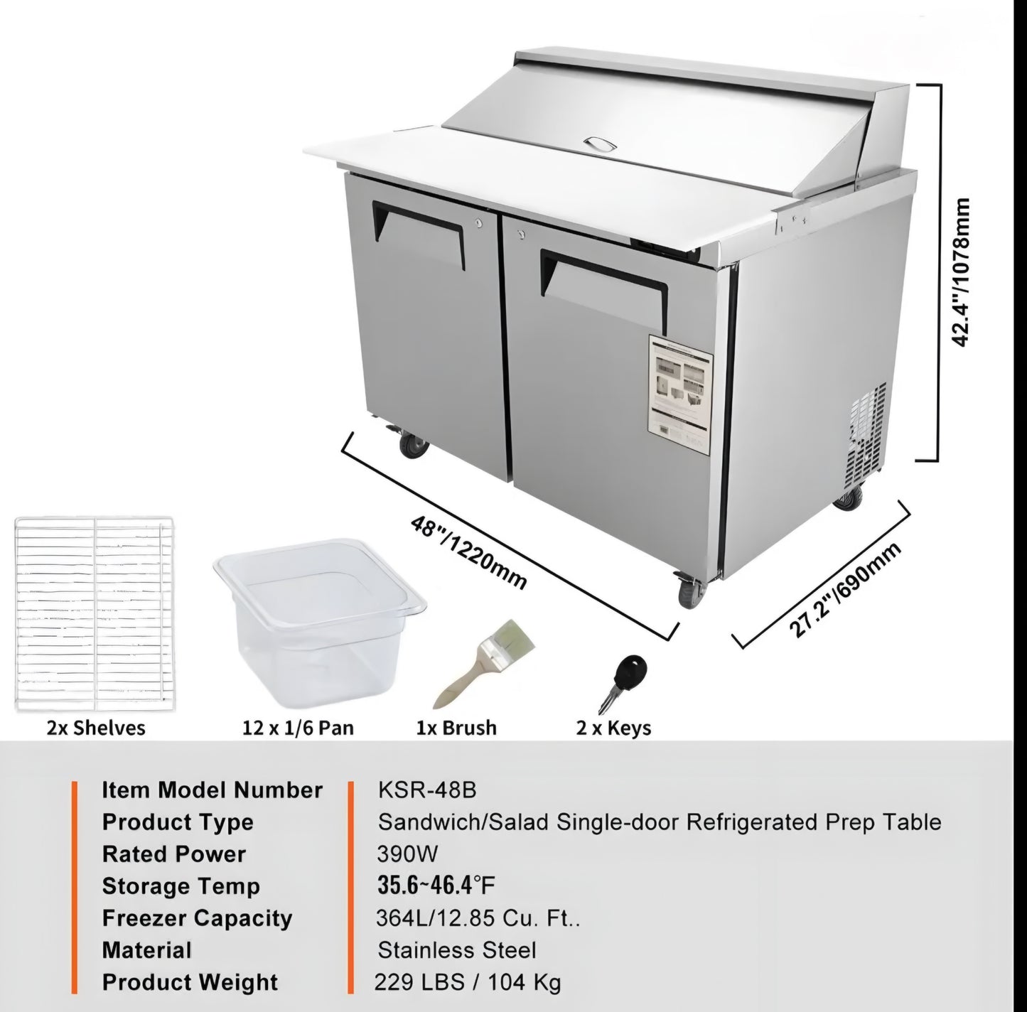Commercial Fridge Table Food Prep Station