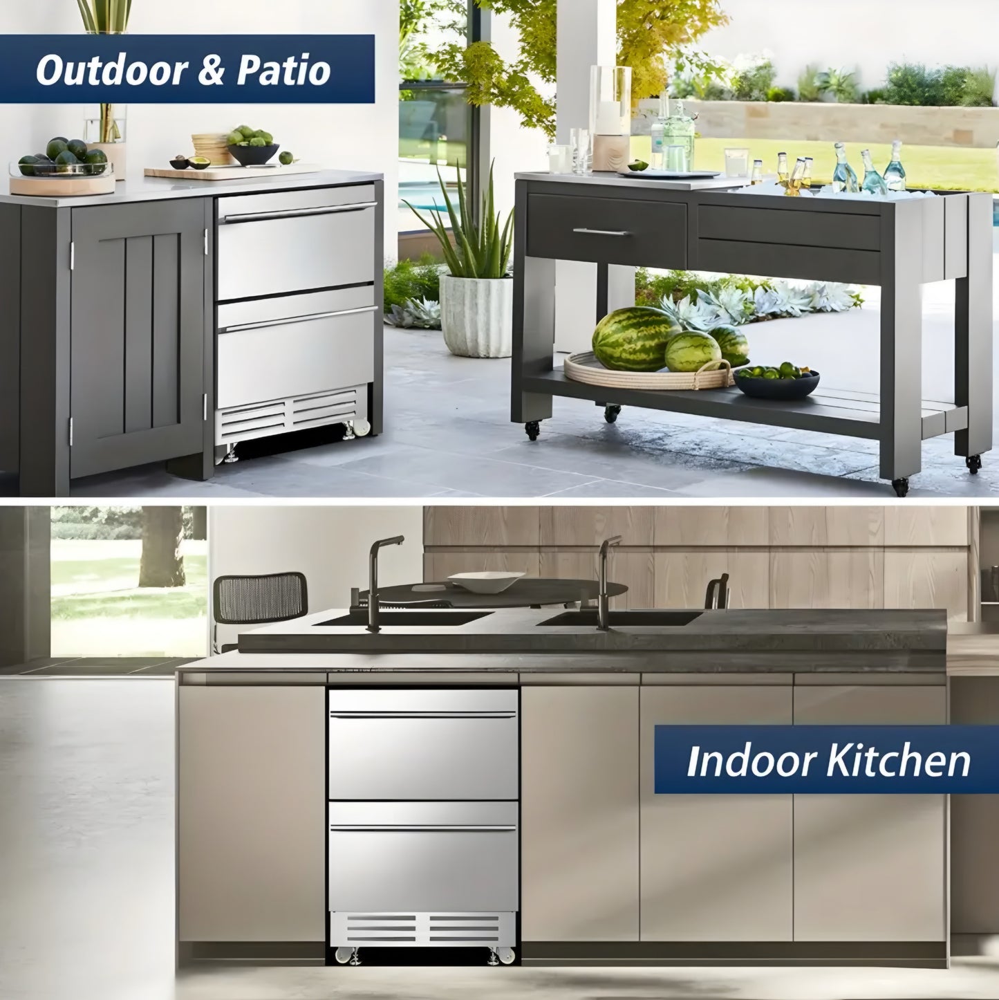 Undercounter 2 Drawer Fridge Cooler