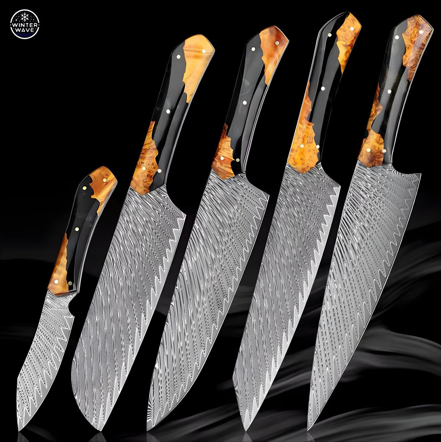 HandMade Damascus Knives 5 PCS