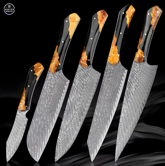 HandMade Damascus Knives 5 PCS