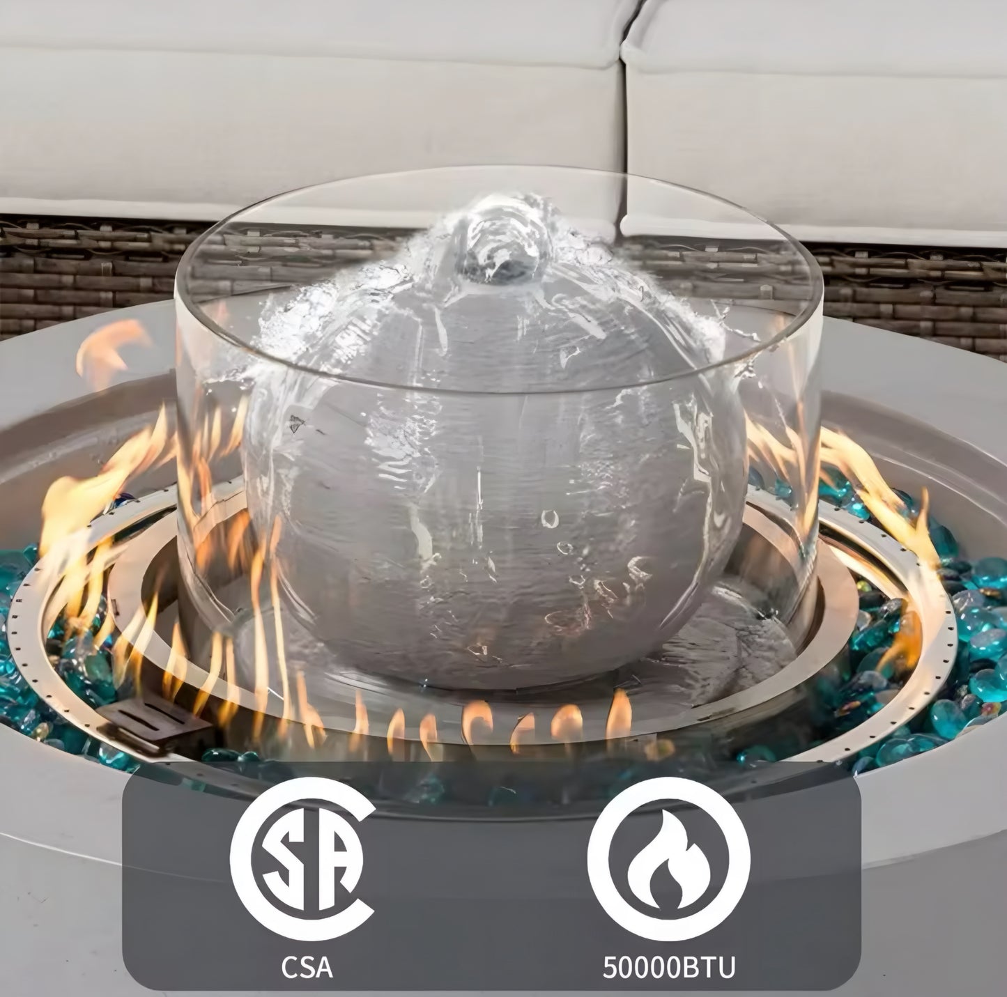 Fire Pit Waterfall Fountain
