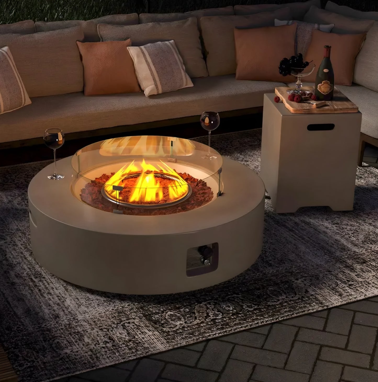 Fire Pit Waterfall Fountain