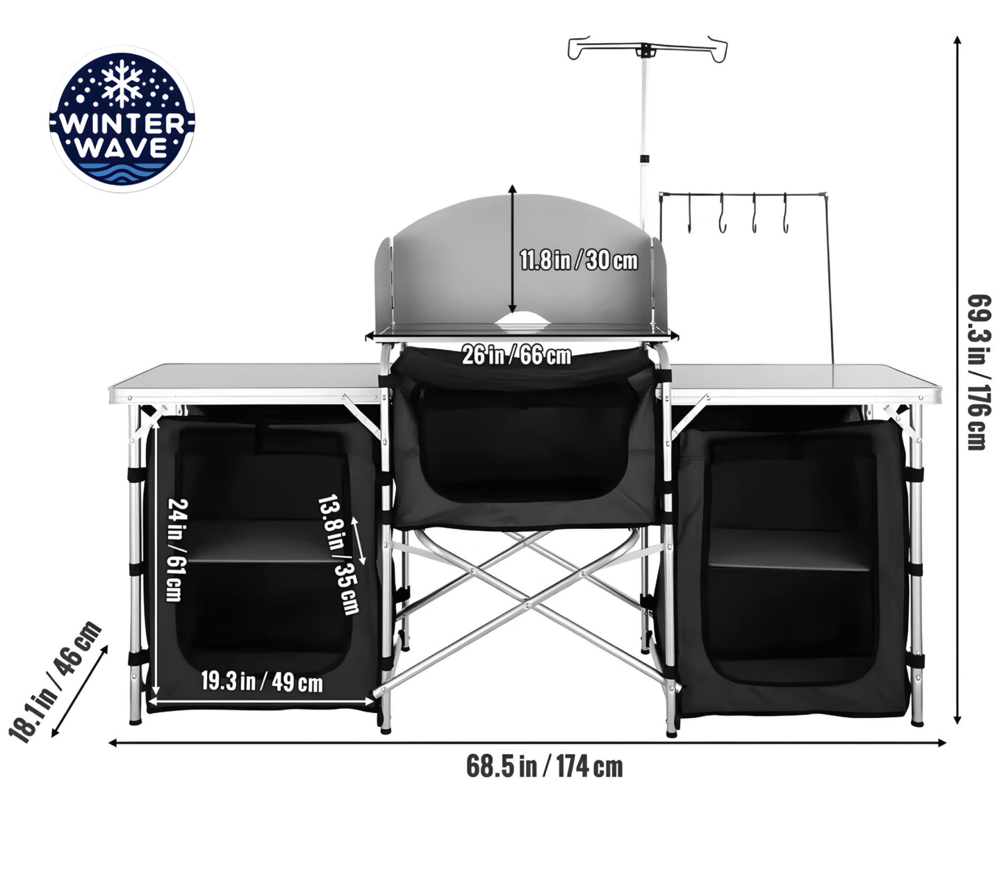 Outdoor Foldable Table Cabinet