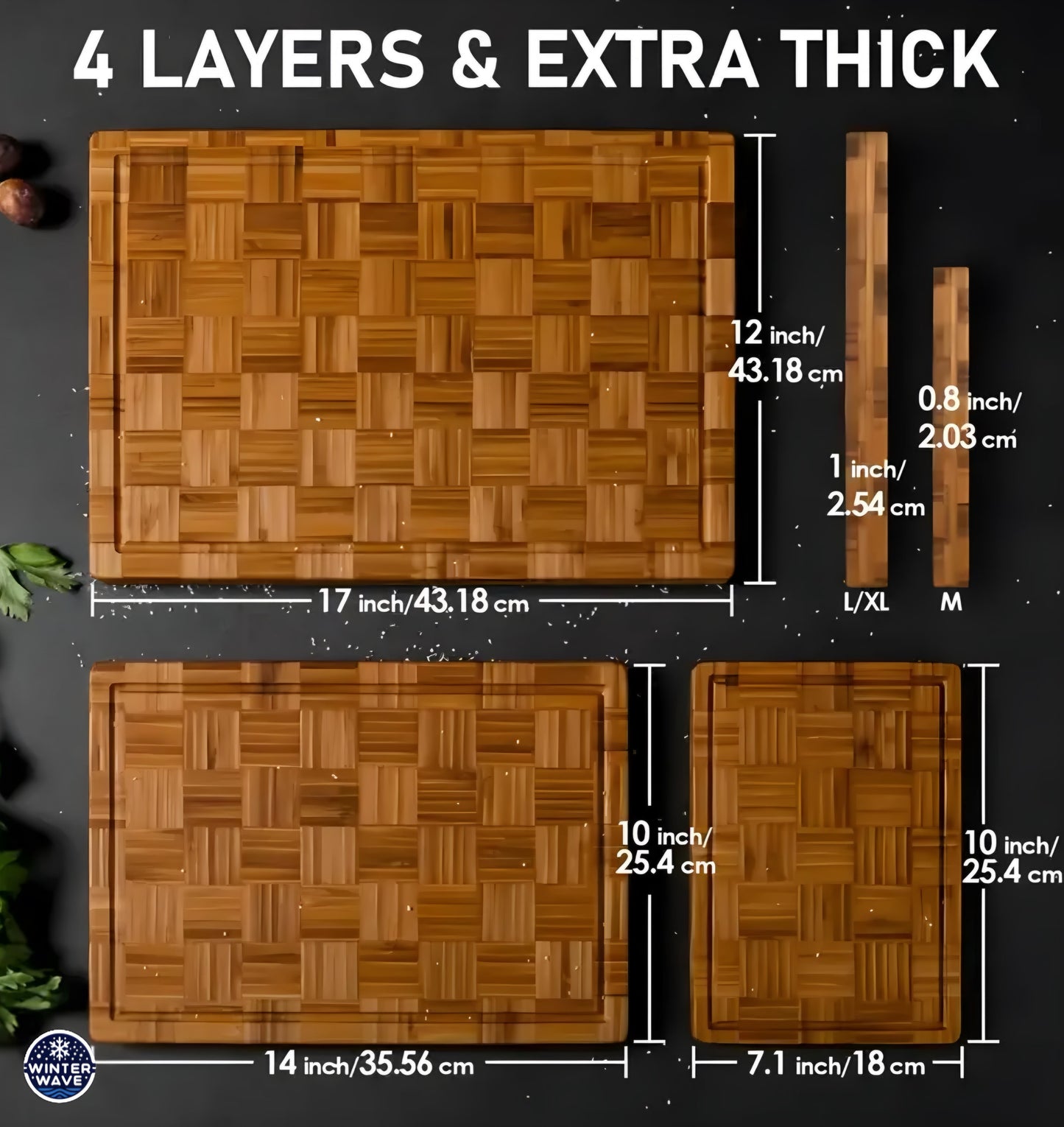 Bamboo Cutting Boards 3 PCS