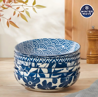 Blue Ceramic Bowls 6 PCS