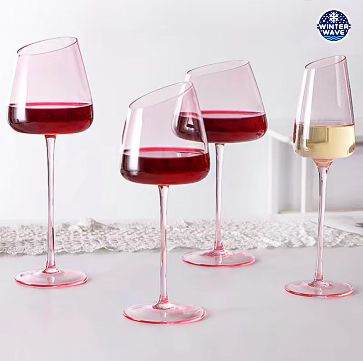Wine Glass Ultra-Thin Crystal Burgundy Bordeaux Goblet 6 PCS