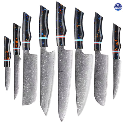 Damascus Knives 8 PCS