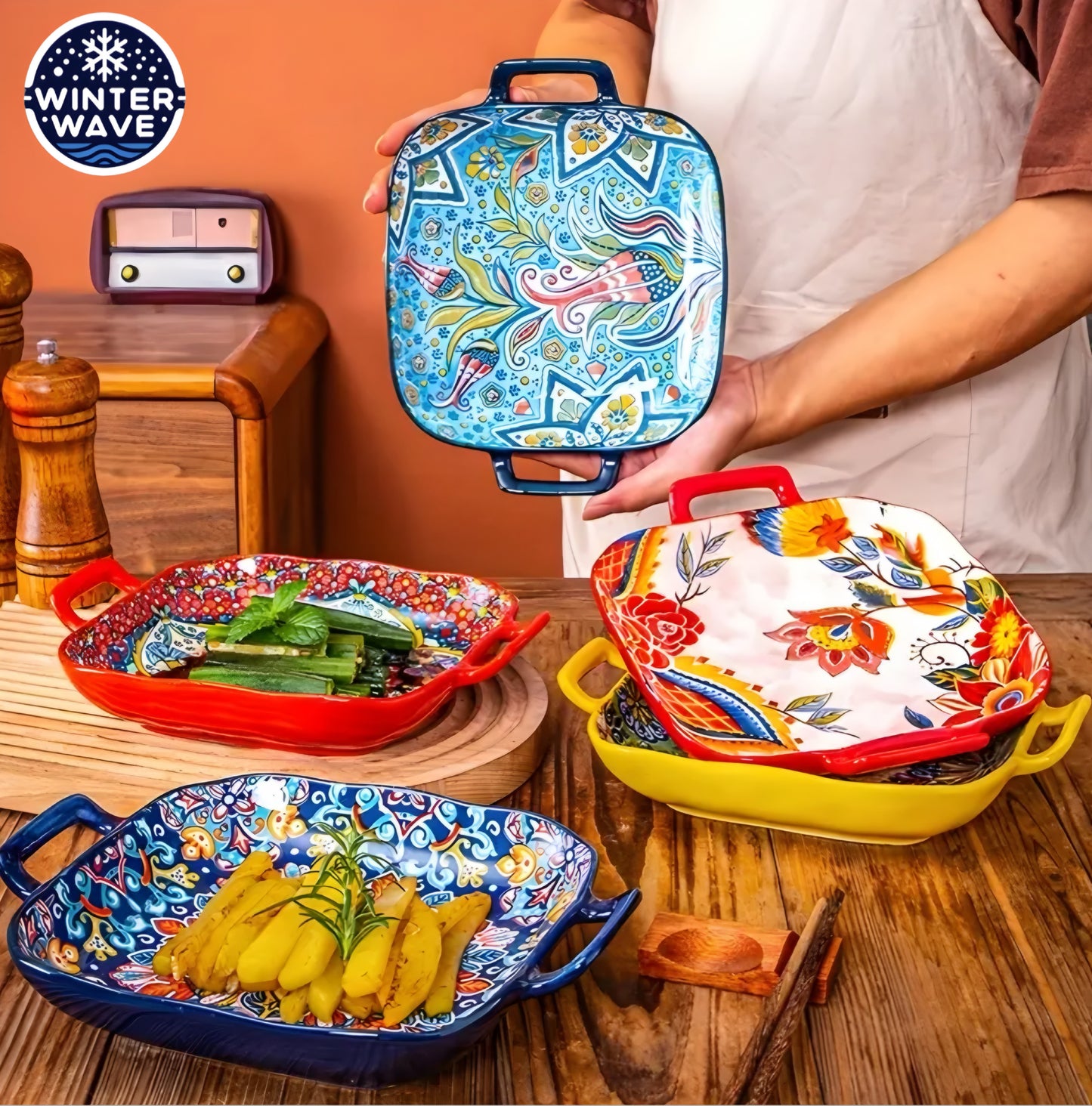 Bohemian Ceramic Plate 4 PCS