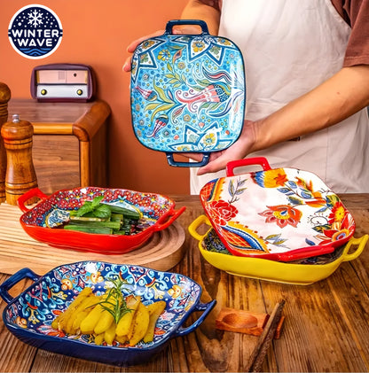 Bohemian Ceramic Plate 4 PCS