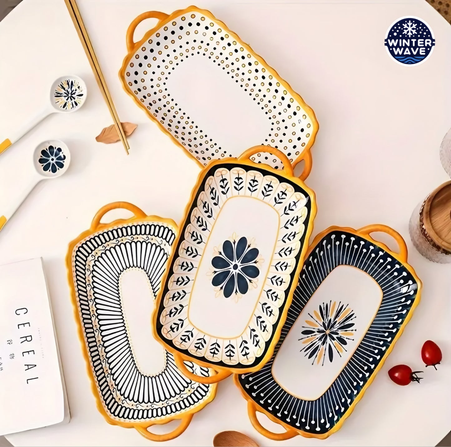 Colorful Ceramic Plate 4 PCS