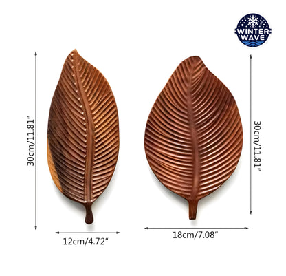 Wooden Leaf Trays 2 PCS