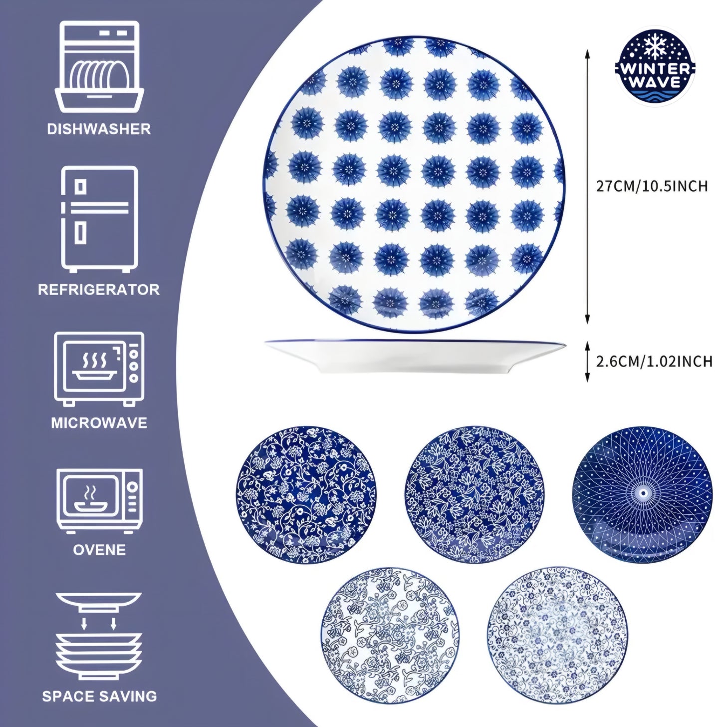 Ceramic Dinner Plate 6 PCS