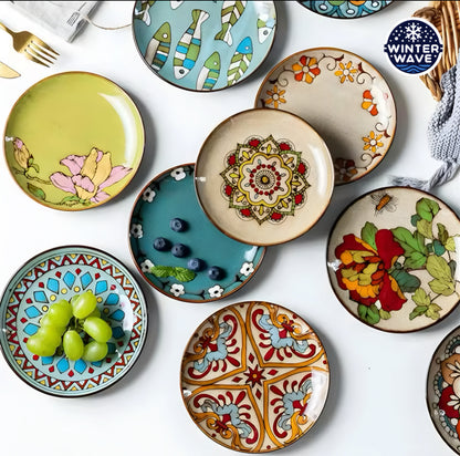 Hand Painted Ceramic Plates 6 PCS