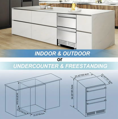 Undercounter 2 Drawer Fridge Cooler