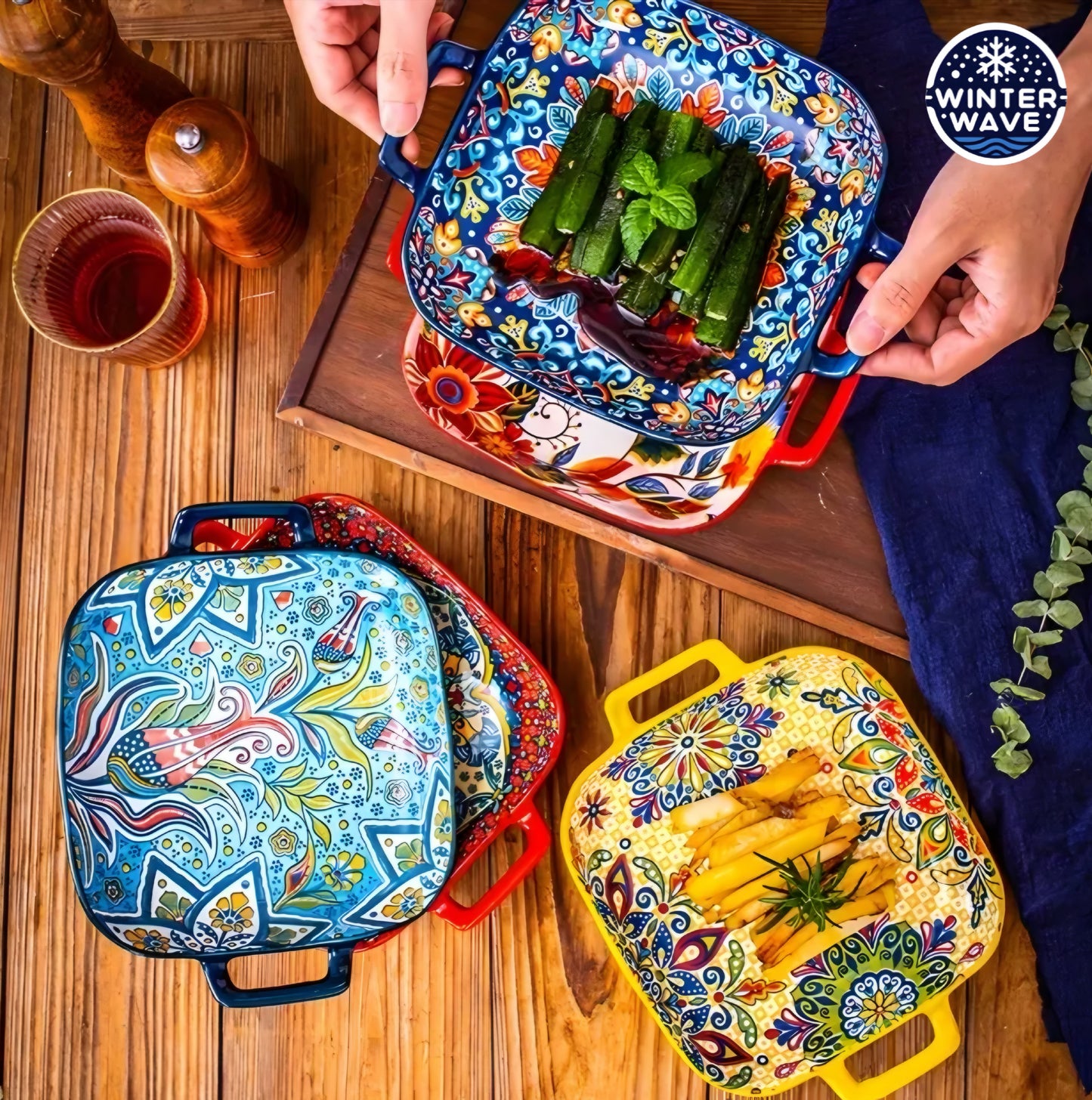 Bohemian Ceramic Plate 4 PCS