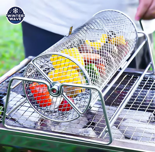 Rolling BBQ Mesh Basket