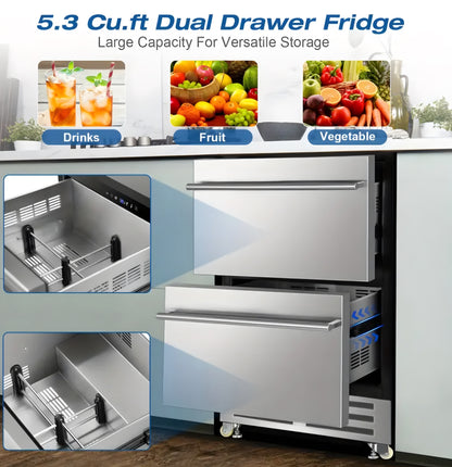 Undercounter 2 Drawer Fridge Cooler