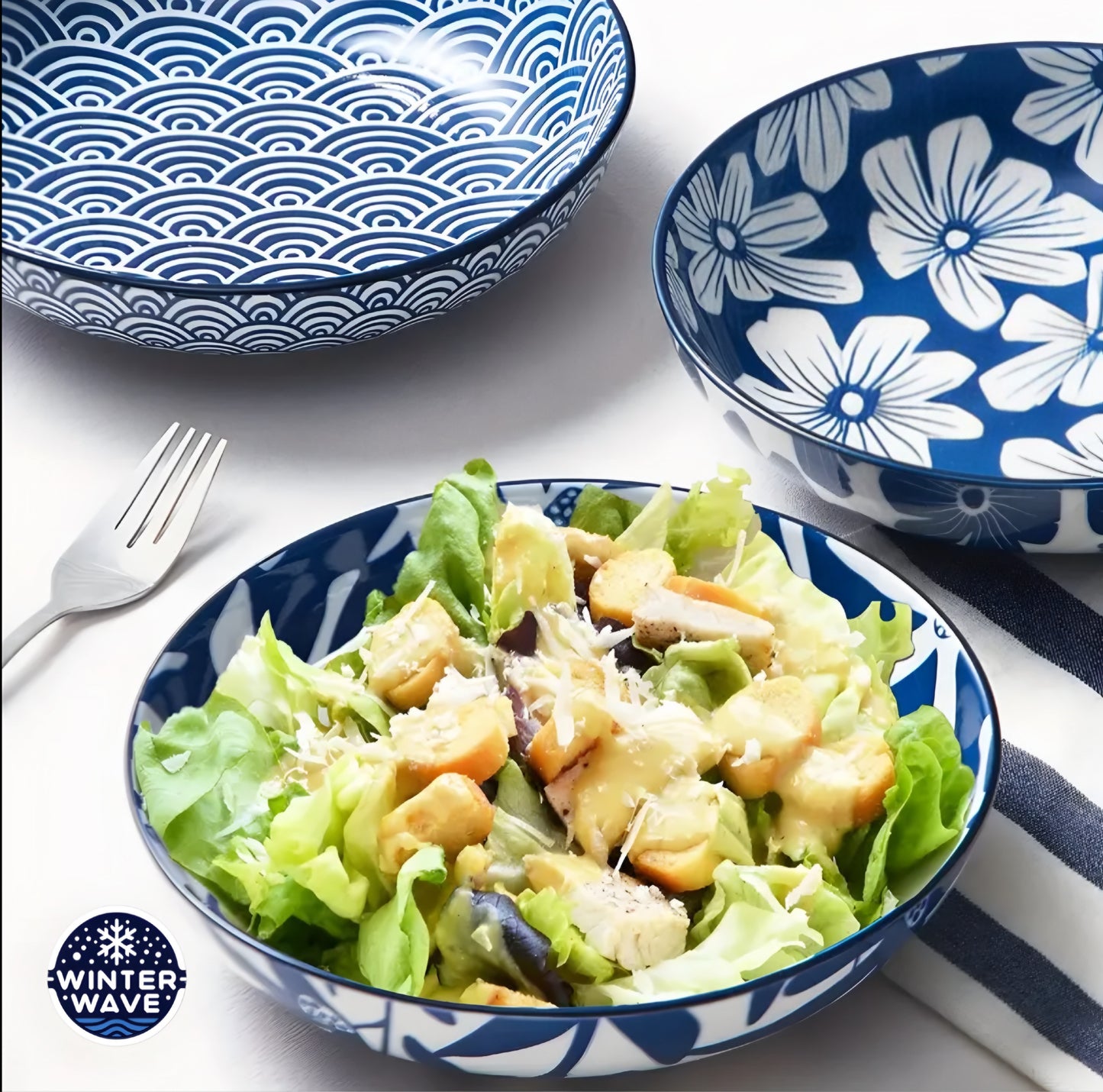 Blue Ceramic Bowls 6 PCS