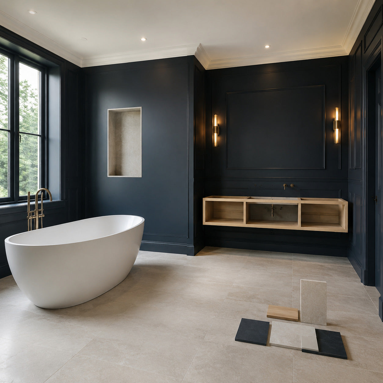 Refined dark interior design concept